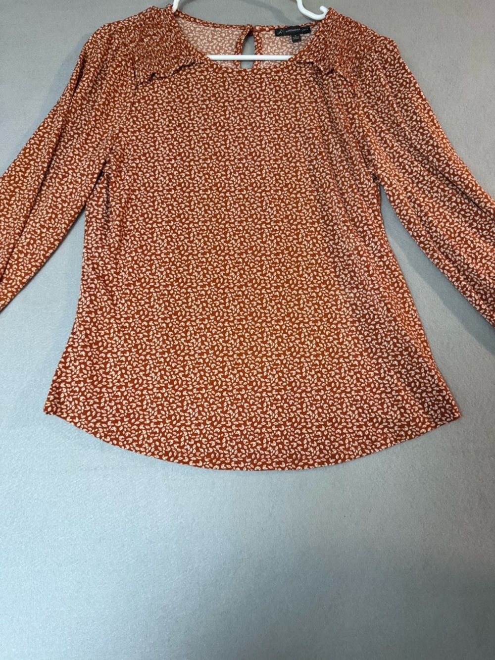 Adrianna Papell Rust Long Sleeve Blouse - Picture 5 of 8